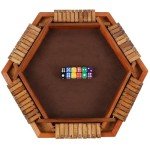 Juegoal Wooden Shut The Box Dice Game for 1-6 Players, Upgrade Tabletop Board Game with 12 Dice for Kids Adults Families, Classics Travel Portable Classroom Home Party Pub Board Game Sets