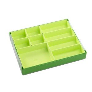 Token Silo Convertible | Store & Organize Board Game Tokens | 9 Removable Trays in 3 Different Sizes | Stackable | Convenient Space-Saving Design | Lime Green Color | Made by Gamegenic (GGS22004ML)