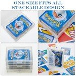 12 Pieces Card Deck Boxes Empty Plastic Storage Box Card Holder Clear Card Case, Snaps Closed
