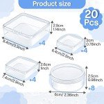 20 Pcs Clear Board Game Tokens Storage Containers Trays Clear Plastic Beads Storage Containers Box Assorted Sizes Storage Boxes Game Components with Lids Pieces, Dice, Tokens, Beads