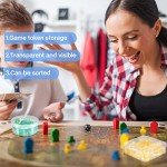 20 Pcs Clear Board Game Tokens Storage Containers Trays Clear Plastic Beads Storage Containers Box Assorted Sizes Storage Boxes Game Components with Lids Pieces, Dice, Tokens, Beads
