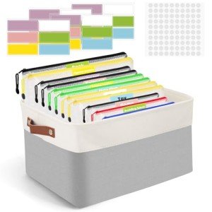 Board Game Storage Kit,Board Game Organizers and Storage Includes 14pcs Zipper Bags with DIY Stickers and Double-Sided Adhesive Dots,Board Game Bags for Puzzle Games Files Home Office（Grey）