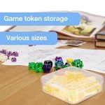 20 Pcs Clear Board Game Tokens Storage Containers Trays Clear Plastic Beads Storage Containers Box Assorted Sizes Storage Boxes Game Components with Lids Pieces, Dice, Tokens, Beads