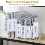 Lukeline Board Game Storage Kit with 12 Sets of Zipper Pouch Bags and Sorting Label Tabs, Board Game Organizer and storage for Board Games, Bricks, Puzzles, Toys, Craft Projects, School Supplies