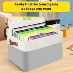 Board Game Storage Kit,Board Game Organizers and Storage Includes 14pcs Zipper Bags with DIY Stickers and Double-Sided Adhesive Dots,Board Game Bags for Puzzle Games Files Home Office（Grey）