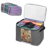 Rexmica Board Game Storage Bag with 6pcs Zipper Bags, Board Game Organizer and Storage with Cover for Office Supplies, Puzzles, Toys, Building Blocks, Craft Product, Board Game Storage Containers
