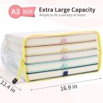 Umriox Zipper Pouch, 16.9x12.4 in (12 Colors, 12 Packs), Extra Large Zipper Bags, Waterproof Zipper Pouches for Office Supplies, Puzzles, Board Game Storage & Cross Stitch Projects