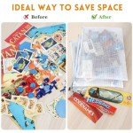 Lukeline Board Game Storage Kit with 12 Sets of Zipper Pouch Bags and Sorting Label Tabs, Board Game Organizer and storage for Board Games, Bricks, Puzzles, Toys, Craft Projects, School Supplies