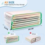 Umriox 16 Pack Large Zipper Bags 16.9x12.4 in, A3 Mesh Zipper Document Pouch for Organizing, Storage Bags with Zipper for Board Game, Puzzles, Sewing Project, Travel Supplies