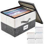 Wensdr Board Game Organizer with Lid, 10 Pcs Colorful Zipper Bags and Writable Stickers, Suitable for Puzzle, Toy, Building Block and Document Storage