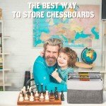 Bfttlity Board Game Storage Include Storage Basket and 10 Zipper Bags Board Game Organizer with DIY Stickers and Double-Sided Adhesive Dots for Travel, Office and Home Organization (Gray)