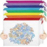 24pcs Mesh Zipper Pouch File Bags Puzzle Storage Bags, A3 17x12 Inches Large Reusable Zipper Pouches for Organizing Classroom Board Game Organization