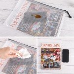 EOOUT 30pcs Mesh Zipper Pouch Bags, Waterproof, Plastic Zip File Document Folders, 8 Sizes Zipper Pouch for School Office Supplies Cosmetics and Board Game Storage