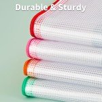 JARLINK A3 (16.9x12.4 in, 12 Pcs) Mesh Zipper Pouch, 12 Colors Extra Large Zipper Bags, Waterproof File Pouches for Office Supplies, Puzzles, Board Game, School, Travel Accessories & Craft Projects