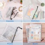 EOOUT 30pcs Mesh Zipper Pouch Bags, Waterproof, Plastic Zip File Document Folders, 8 Sizes Zipper Pouch for School Office Supplies Cosmetics and Board Game Storage