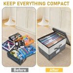 Wensdr Board Game Organizer with Lid, 10 Pcs Colorful Zipper Bags and Writable Stickers, Suitable for Puzzle, Toy, Building Block and Document Storage