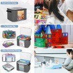 Rexmica Board Game Storage Bag with 6pcs Zipper Bags, Board Game Organizer and Storage with Cover for Office Supplies, Puzzles, Toys, Building Blocks, Craft Product, Board Game Storage Containers