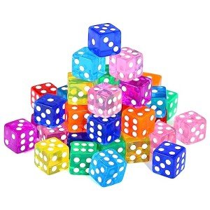 GWHOLE 40 Pieces 6-Sided Game Dice Set, 8 Translucent Colors Dice for Board Games and Teaching Math