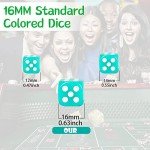 SLSESIN 100 Pieces 16MM Dice Set, 6 Sided Standard Colored Dices with Portable Plastic Box, Opaque 10 Colors Games Dice for Board Games, Parties, Classroom Math Bulk Dice