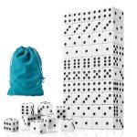 100 Pieces White Dice Set, 16MM Standard Game Dices, Opaque Six-Sided Dice with Pouch, Black Dot Bulk White Dice for Group Event, Board Games, Classroom Math