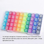 50 Pieces Colored Dice, 6 Sided Dice for Board Games, 14mm Bulk Dice for Math Learning, Dice for Classroom
