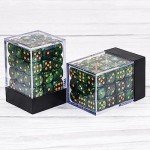 36 of Pack 12MM 6 Sided Mini Dice Set,Pearl Pattern Game Dice Set, 6 Sided Standard Dices for Yahtzee, Bunco or Teaching Math,with Portable Plastic Box(Green Pearl)