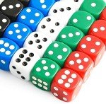 25 Pieces Dice Set 6 Sided 5 Colours Spot Dice with Bags for Tenzi, Farkle, Yahtzee, Bunco or Teaching Math Dice Games