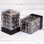 36 Pieces 12mm 6 Sided Mini Dice Set,Pearl Pattern D6 Game Dice Set,6 Sided Standard Game Dice for Board Games Dice Games Classroom Teaching Dices Game, with Portable Gaming Box(Black)
