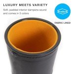 Brybelly Dice Set with Dice Shaker Cup - Perfect for Casino Dice Game for Family Leather Dice Cup - Poker Dice Shaker - Multicolor Dice Cups and 25 Multicolor Dice Sets