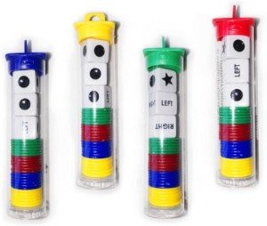 JHFY Left Right Center dice Game Prime Set Bundle- 4 Pack Assorted Colors…