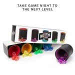 Brybelly Dice Set with Dice Shaker Cup - Perfect for Casino Dice Game for Family Leather Dice Cup - Poker Dice Shaker - Multicolor Dice Cups and 25 Multicolor Dice Sets