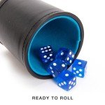 Brybelly Dice Set with Dice Shaker Cup - Perfect for Casino Dice Game for Family Leather Dice Cup - Poker Dice Shaker - Multicolor Dice Cups and 25 Multicolor Dice Sets