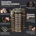 CZYY Rifle Bullet Dice Set - Solid Metal 7 Polyhedral Dice Set with Spinning Container Case & Cartridge Holder Belt - Perfect Role Playing Dice Set for D&D, Tabletop Games (Bronze)