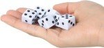 50 Pack 16MM White Dice - Six Sided Standard Opaque White Dice with Black Pips Dots for Board Games