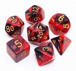 CREEBUY Red Mix Black DND Games Dice Set for Dungeons and Dragons D&D RPG Role Playing Polyhedral Dice 7-Die Set