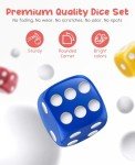 JoyCat 16mm 6 Sided Dice Set Standard Game Dice Kids for Board Games Dice Games Math Dice for Classroom with Storage Bucket (100, Opaque)