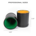 Brybelly Dice Set with Dice Shaker Cup - Perfect for Casino Dice Game for Family Leather Dice Cup - Poker Dice Shaker - Multicolor Dice Cups and 25 Multicolor Dice Sets