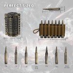 CZYY Rifle Bullet Dice Set - Solid Metal 7 Polyhedral Dice Set with Spinning Container Case & Cartridge Holder Belt - Perfect Role Playing Dice Set for D&D, Tabletop Games (Bronze)