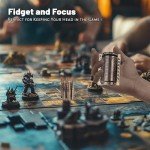 CZYY Rifle Bullet Dice Set - Solid Metal 7 Polyhedral Dice Set with Spinning Container Case & Cartridge Holder Belt - Perfect Role Playing Dice Set for D&D, Tabletop Games (Bronze)