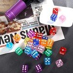 Yinsun 40 Pieces 16mm Dice Set 6 Sided Standard Game Dice Set for Board Game, Teaching Math - Square Dice, 8 Translucent Colors