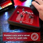 Luck Lab Farkle Dice Tray and Storage Case - Includes Embedded Scoring Combinations, 2 Sets of 6 Pearl Dice, 40 Sheet Score Pad and Pen Holder for The Classic Family Game (Red)