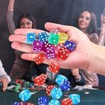 Yinsun 40 Pieces 16mm Dice Set 6 Sided Standard Game Dice Set for Board Game, Teaching Math - Square Dice, 8 Translucent Colors