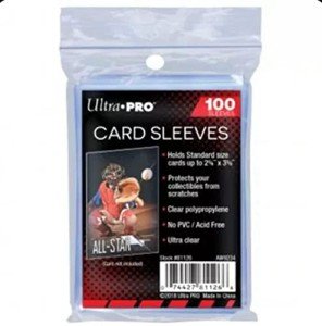 10 (Ten) Pack Lot of 100 Soft Sleeves / Penny Sleeve for Baseball Cards & Other Sports Cards (Packaging May Vary)