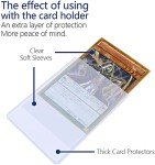 150 Pack Trading Card Sleeves, Toploaders Consist 50 Hard Plastic Card Protectors + 100 Clear Soft Sleeves for Baseball Game Sports Collectible Trading Card（3" x 4" regular）