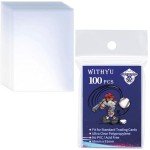 100 Pcs Soft Trading Card Sleeves, Top Loading Sleeves for Standard Cards 2.5" X 3.5"，Ultra-Clear Card Protector for Game, Baseball Cards