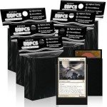 Black Card Sleeves Fit for MTG, 300 Pack Perfect Fit Standard Card Sleeves for Trading Cards Sports Cards Baseball Cards TCG, Sturdy and Nice Shuffling
