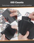 Uniclife 100 Counts Black MTG Card Sleeves Matte Back Trading Card Sleeves Baseball Card Sleeves Standard Sized Deck Card Protectors for Sports Cards Football Cards Game Cards Yugioh Cards, 66 x 91 mm