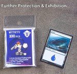 100 Pcs Soft Trading Card Sleeves, Top Loading Sleeves for Standard Cards 2.5" X 3.5"，Ultra-Clear Card Protector for Game, Baseball Cards