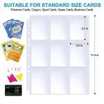 ABLY 540 Pockets Double-Sided Trading Card Pages Sleeves 9-Pocket Clear Plastic Game Card Protectors for Skylanders, Pokemon, Baseball Cards and More, Fit 3 Ring Binder (30 Pages)