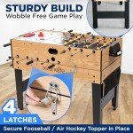 SereneLife 48" 6-in-1 Multi Game Table, Full-Size Indoor and Outdoor Arcade Sports Table with Pool, Air Hockey, Foosball, Basketball, Table Tennis, Dining Table, for Family, Kids, Adults